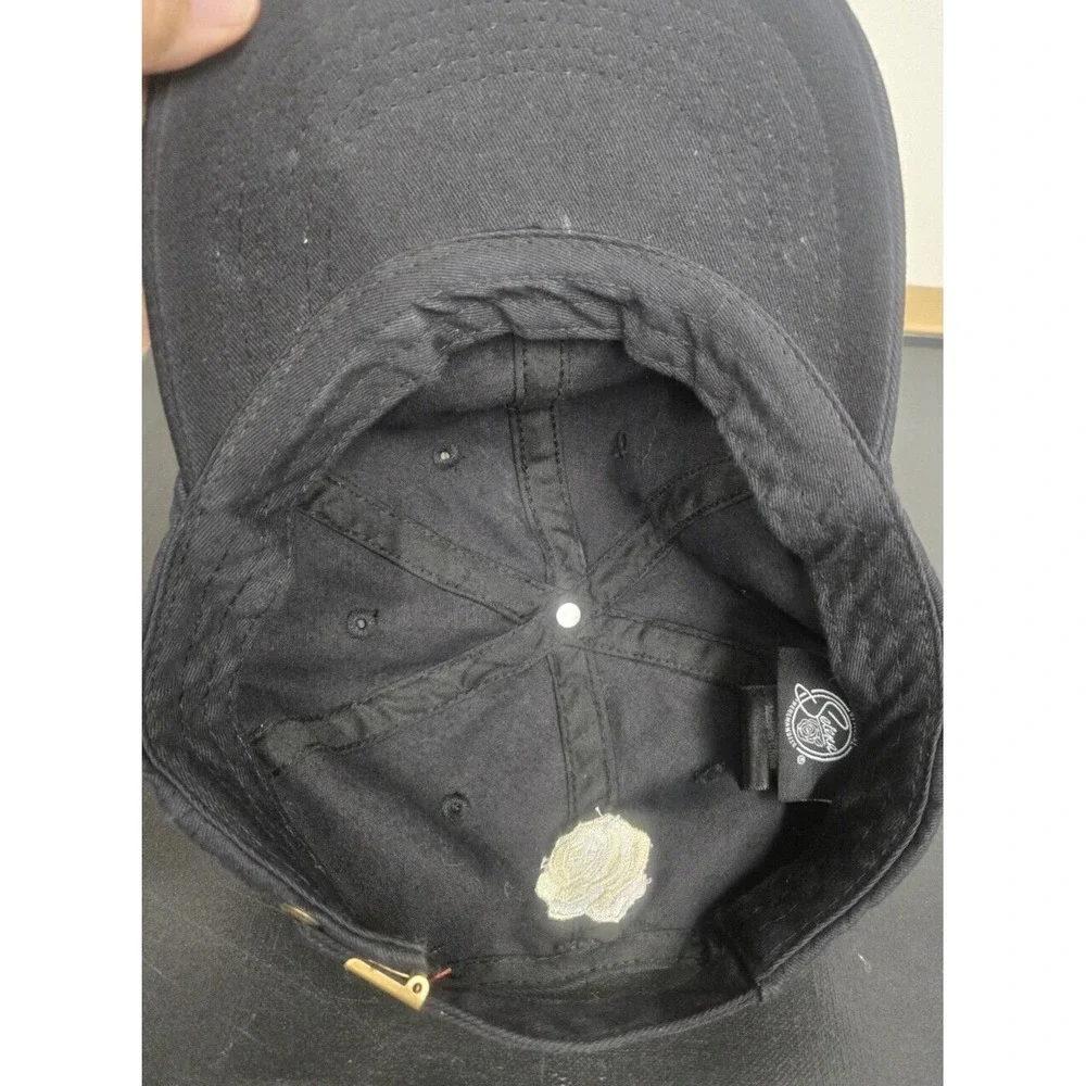 Selena Quintanilla Bling Lettering Logo Black Strapback Dad Hat Cap Adjustable